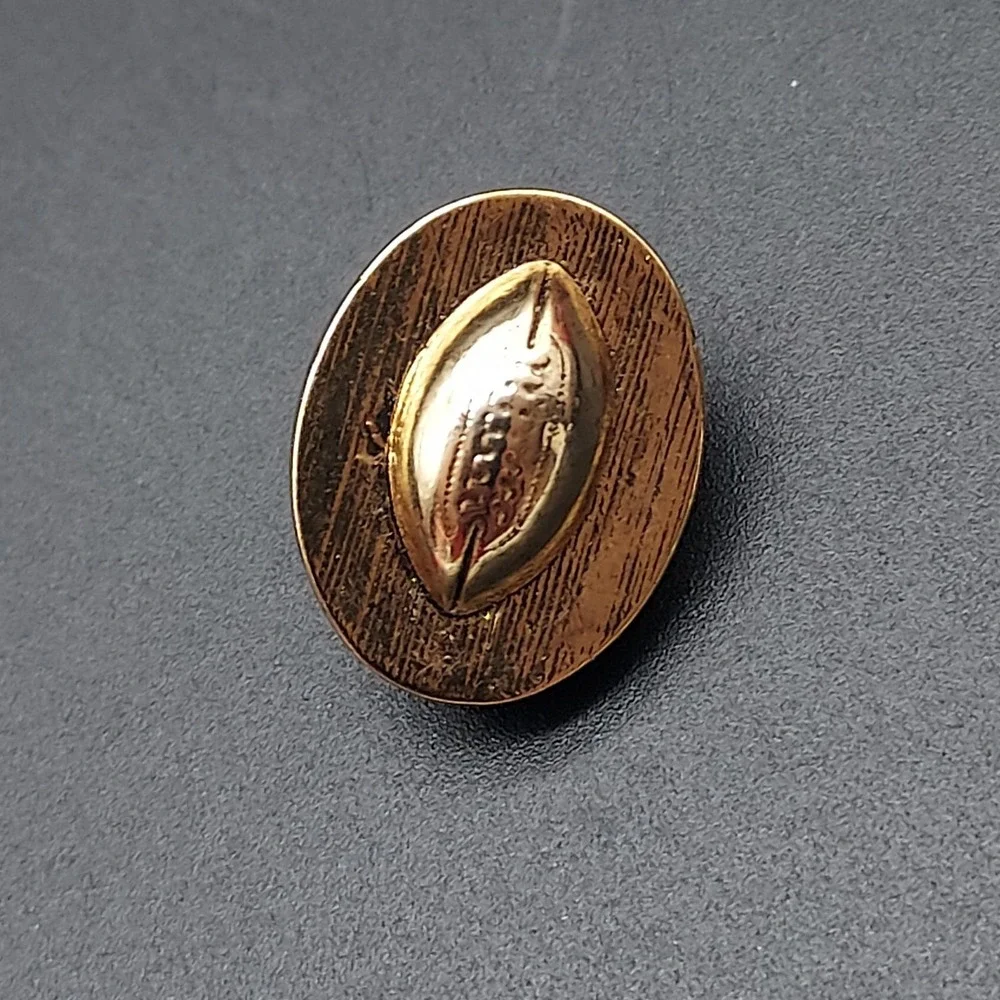 Gold‎ Tone Football Pin Hidden Loop Eye Glass Holder Badge Holder Esther Fuhrman